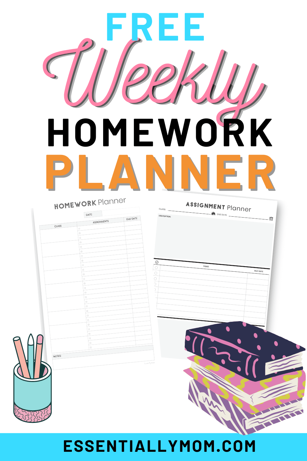 Free Printable Weekly Homework Planner