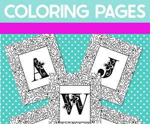 Free Printable Monogram Coloring Pages, monogram coloring wall art