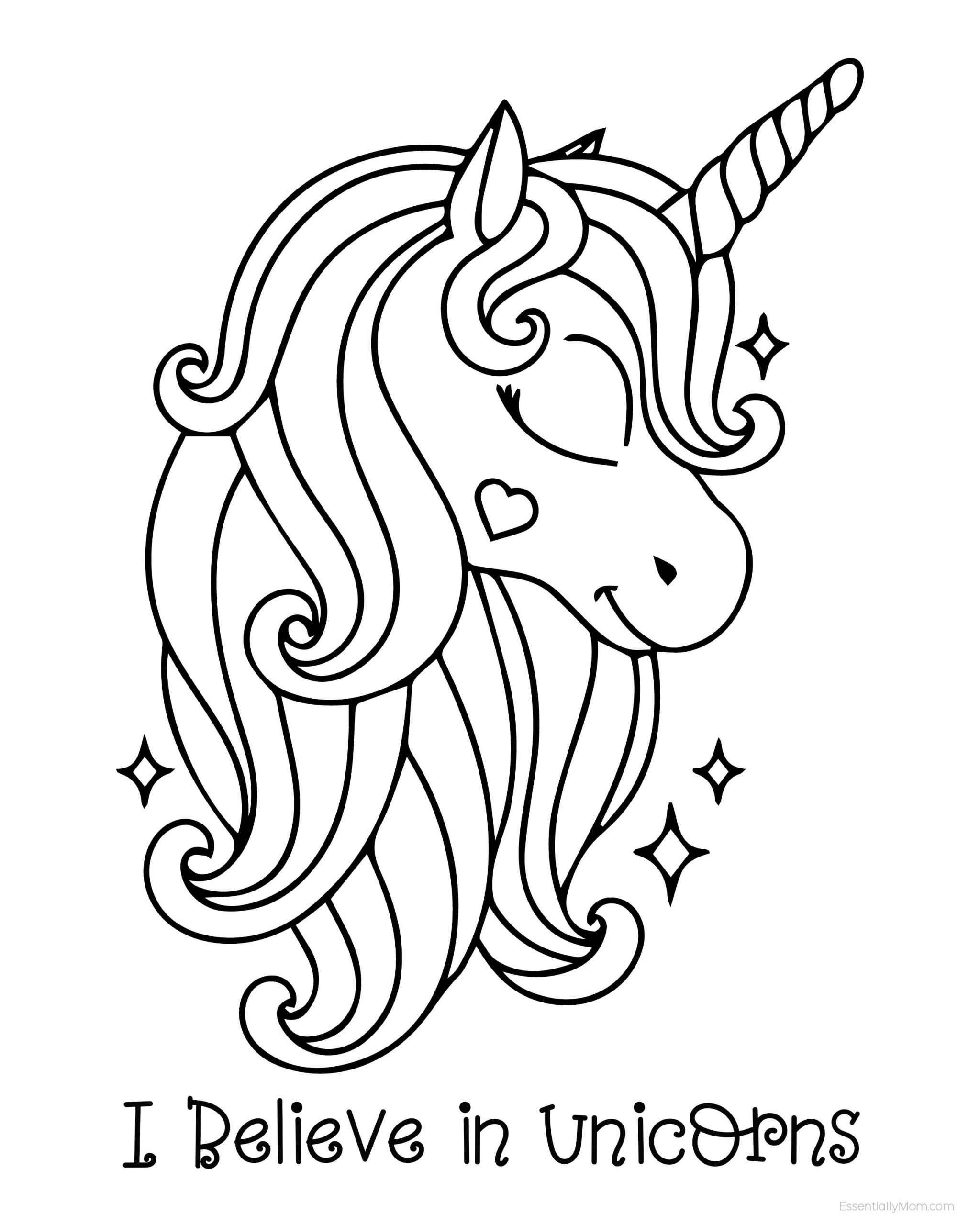 Printable Unicorn Coloring Pages Free Printable Templates