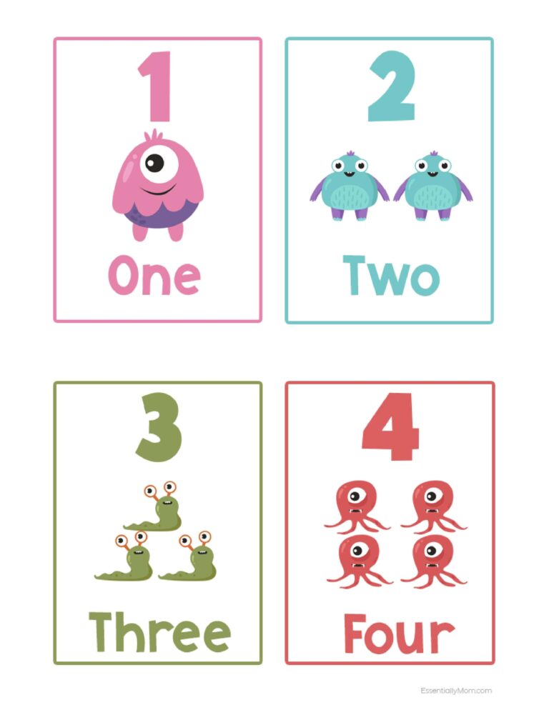 Preschool Number Flash Cards Printable 1 20 Bmp underpants