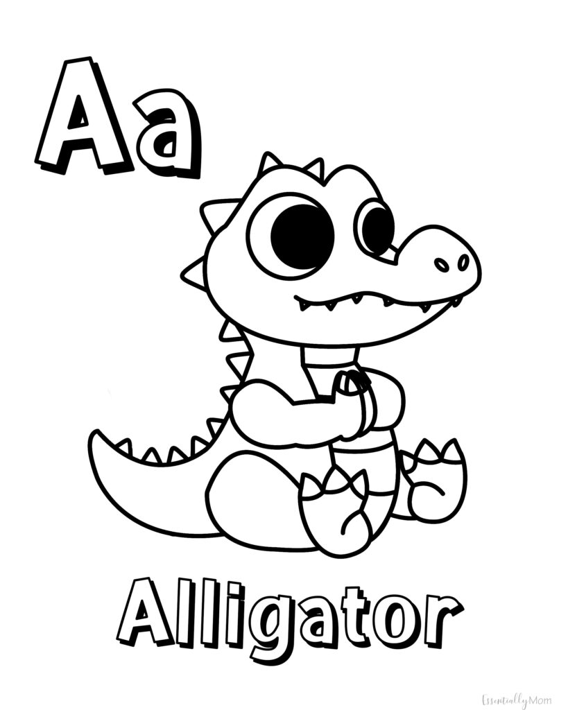 Printable Animal Alphabet Coloring Pages - Essentially Mom