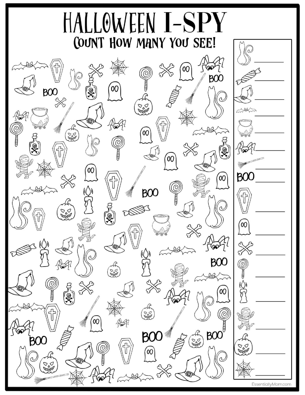 FREE Halloween I Spy Printable Halloween 2020