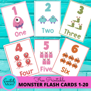 Monster Number Flash Cards | FREE Printable Number Flash Cards 1-20