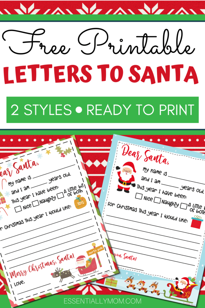 FREE Dear Santa Letter Printable | Letter Santa Free Printable
