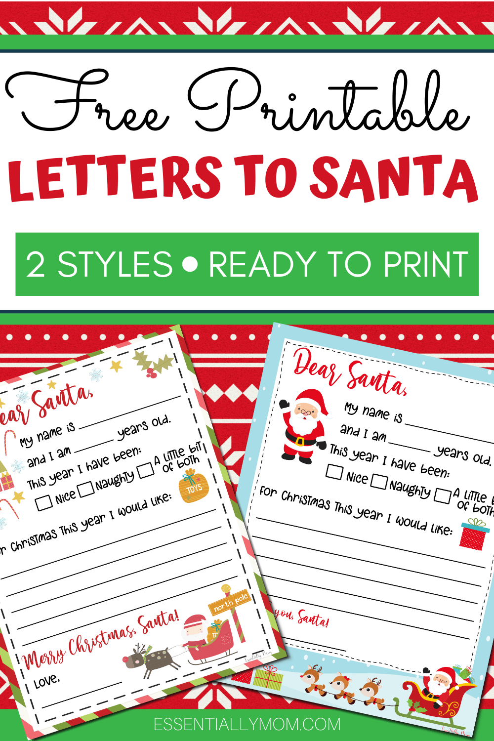 FREE Dear Santa Letter Printable Letter Santa Free Printable