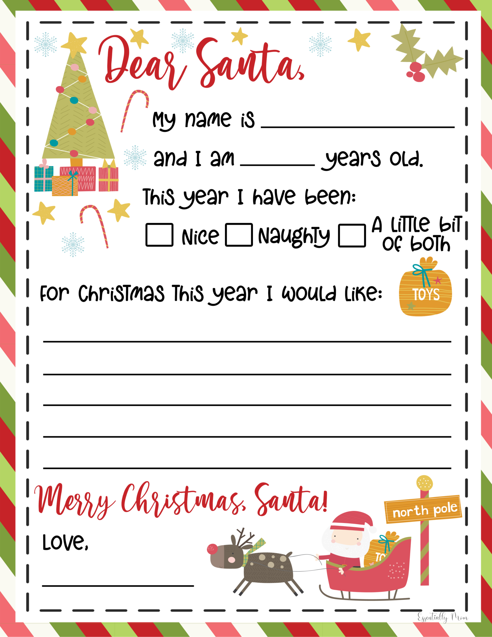 Letter To Santa Paper Printable Get What You Need For Free