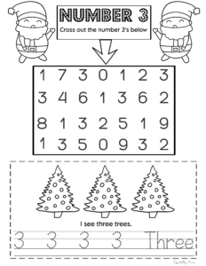 Christmas Math Worksheets for Preschoolers | Pre K Number Worksheets