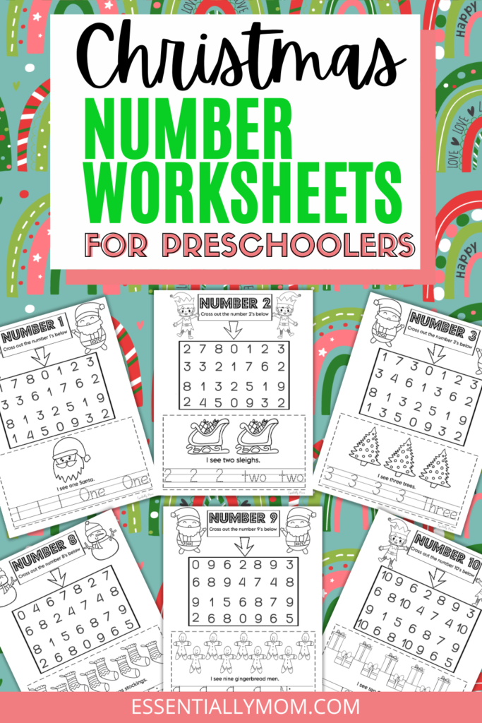 Christmas Math Worksheets for Preschoolers | Pre K Number Worksheets