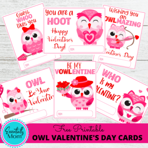 Cute Owl Printable Valentine Cards - Essentially Mom